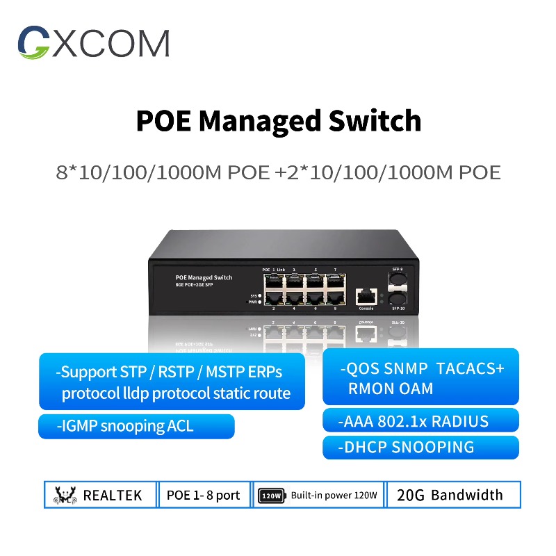 Commutateur PoE géré L2 à 8 po - Managed Gigabit Poe Switch 8 Port 802.3At avis et prix